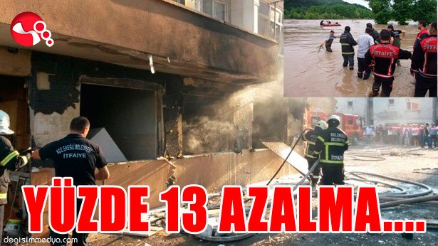 2016'DA, İTFAİYE OLAYLARINDA YÜZDE 13 AZALMA..