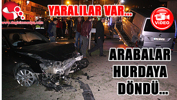 ARABA HURDAYA DÖNDÜ... YARALILAR VAR...