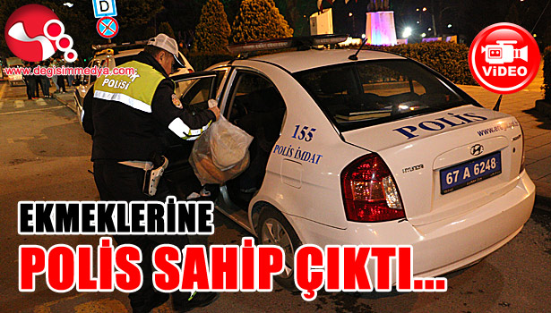 Ekmeklerine polis sahip çıktı...