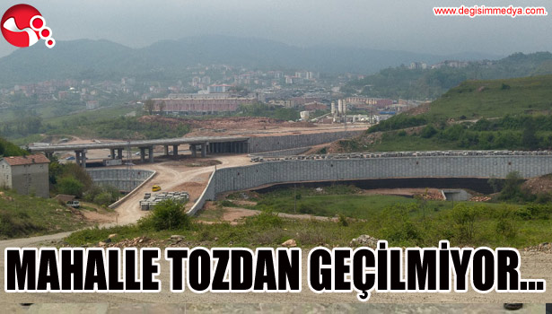MAHALLE TOZDAN GEÇİLMİYOR, TOZLAR EVLERE GİRİYOR...