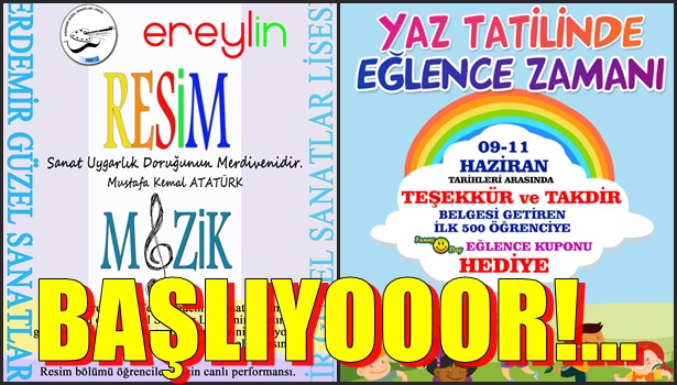 Tatil etkinlikleri başlıyor...