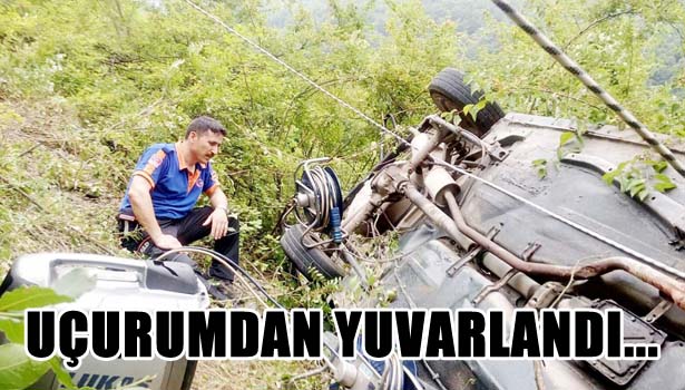 Otomobil 15 metreden uçuruma yuvarlandı: 2 yaralı