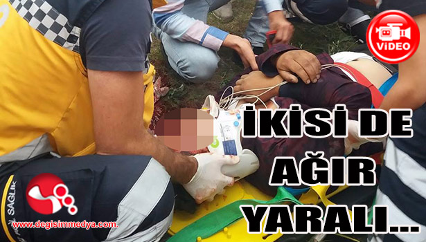 Motosiklet yayaya çarptı; 2 ağır yaralı