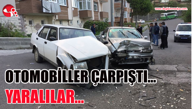 OTOMOBİLLER ÇARPIŞTI... YARALILAR...