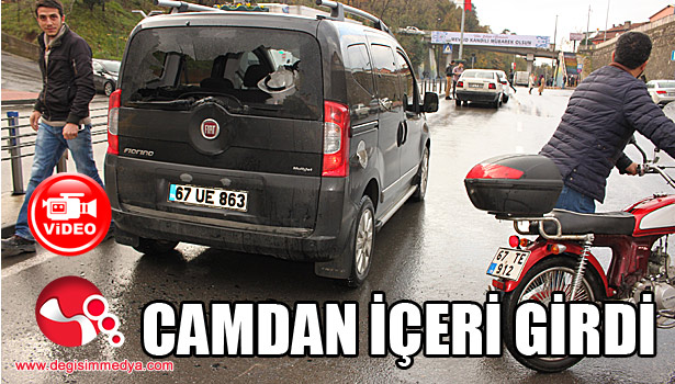 Kamyonete arka camdan girdi...