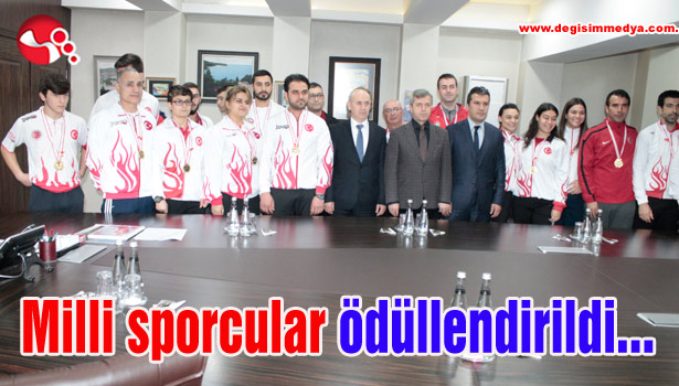 Milli sporcular ödüllendirildi...