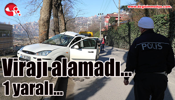 Direksiyon hakimiyetini kaybetti.... 1 yaralı...