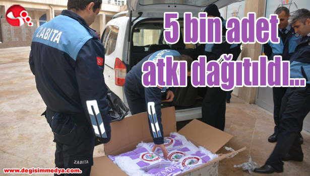 5 bin adet atkı dağıtıldı...