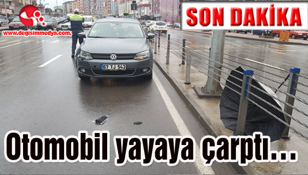 Otomobil yayaya çarptı...