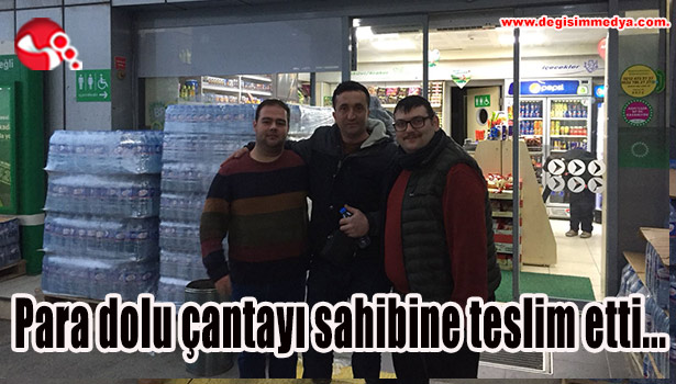 Para dolu çantayı sahibine teslim etti...