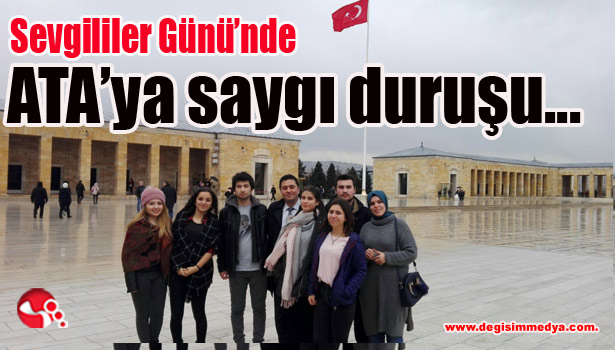 Sevgililer Günü'nde ATA'ya saygı duruşu...