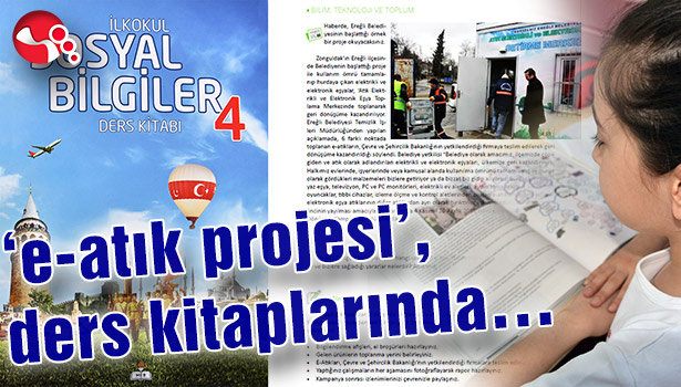 'e-atık projesi', ders kitaplarında...