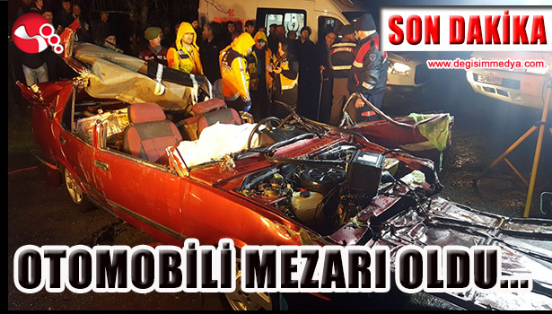 Otomobili mezarı oldu...