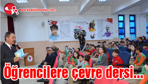 Öğrencilere çevre dersi...