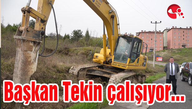Başkan Tekin, yol çalışmalarını inceledi...
