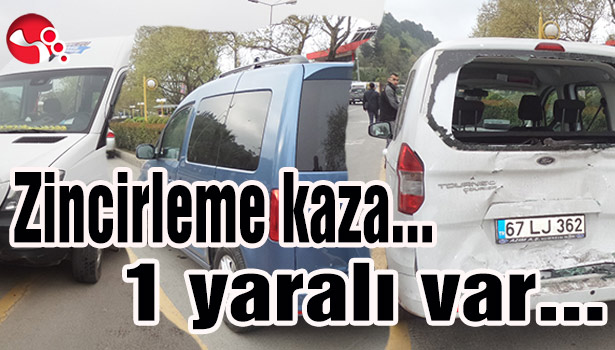 Zincirleme kaza... 1 yaralı var...