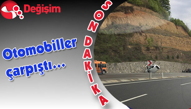 Otomobiller çarpıştı... Yaralılar var...