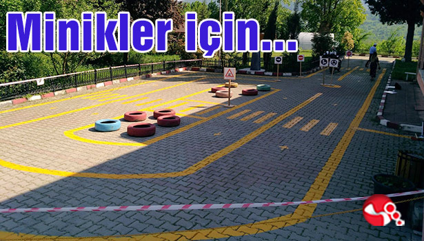 Minikler için trafik eğitim pisti kuruldu