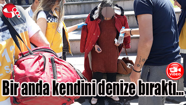 Bir anda kendini denize bıraktı...