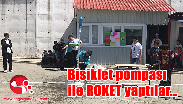 Bisiklet pompası ile ROKET yaptılar...