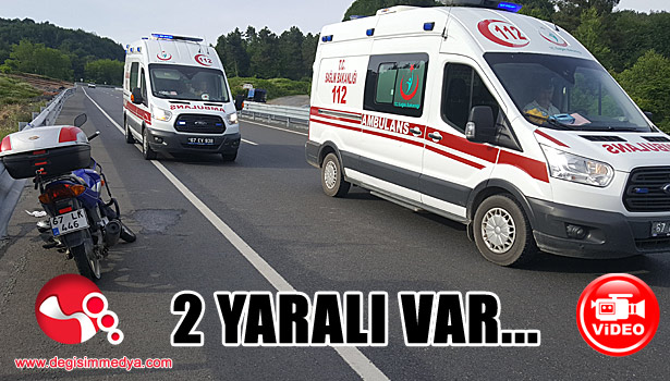Lastik patladı... Motosiklet bariyere çarptı...