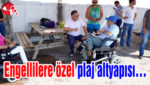 Engellilere özel plaj altyapısı...