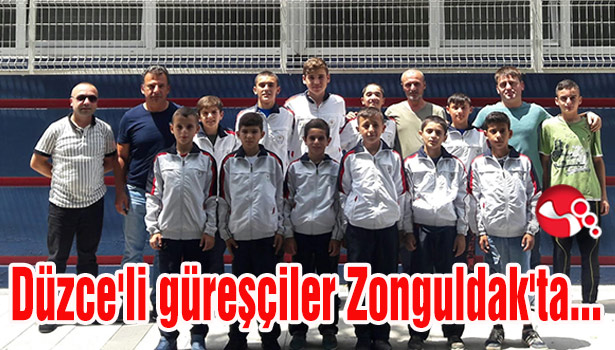 Düzce'li güreşçiler Zonguldak'ta...