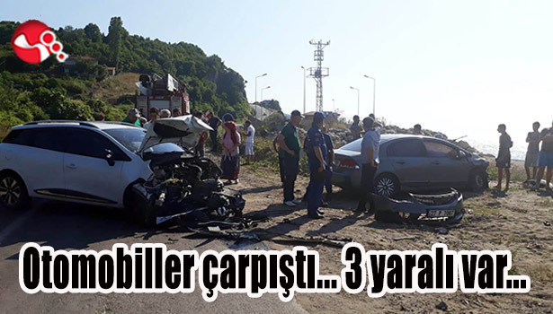 Otomobiller çarpıştı... 3 yaralı var...