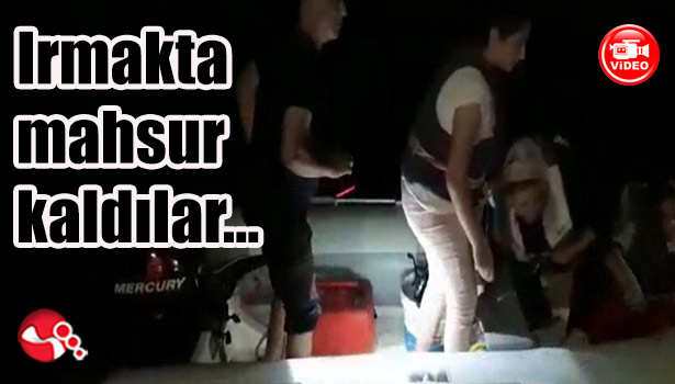 Irmakta mahsur kaldılar...