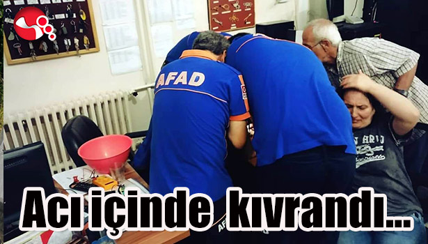 Acı içinde kıvrandı...