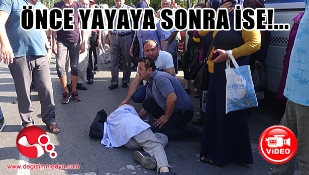 Önce yayaya sonra araçlara çarptı...