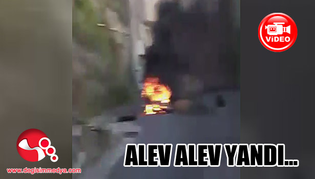 Sahibinin gözü önünde alev alev yandı...