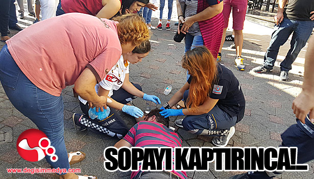 Saldırdığı sopayı kaptırınca!....