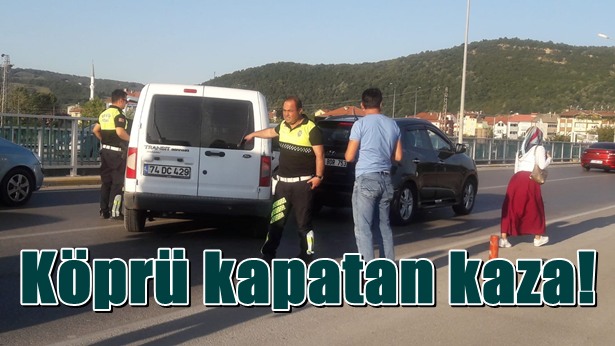 Köprü kapatan kaza!