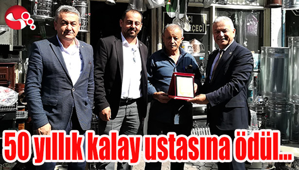 50 yıllık kalay ustasına Ahilik ödülü...