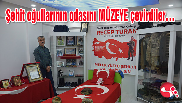 Şehit oğullarının odasını MÜZEYE çevirdiler...