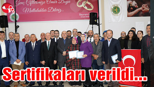 Sertifikaları verildi...
