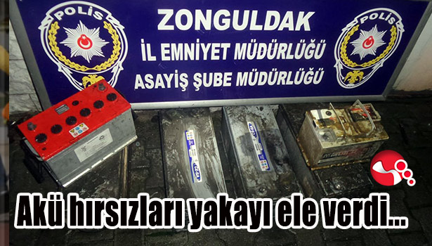 Akü hırsızları yakayı ele verdi...