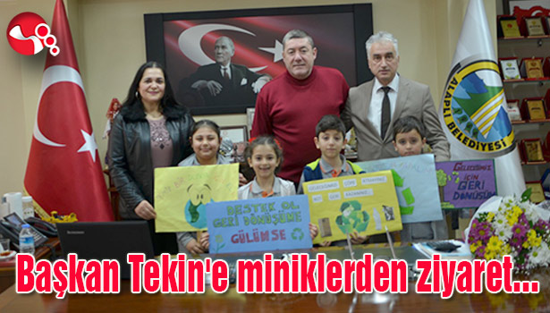Başkan Tekin'e miniklerden ziyaret...