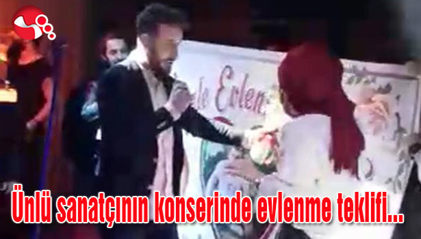 Ünlü sanatçının konserinde evlenme teklifi...