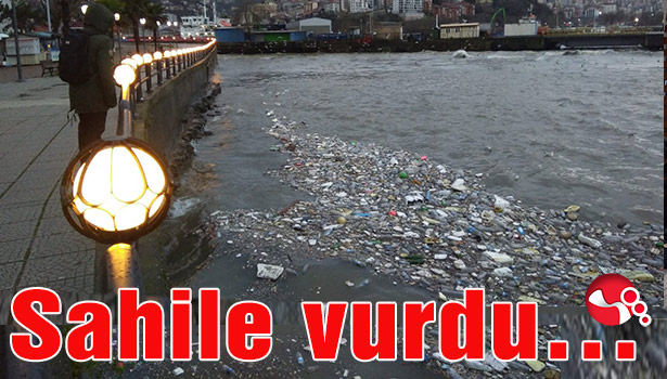 Evsel atıklar sahile vurdu...