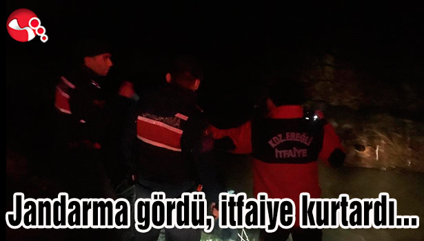Jandarma gördü, itfaiye kurtardı...