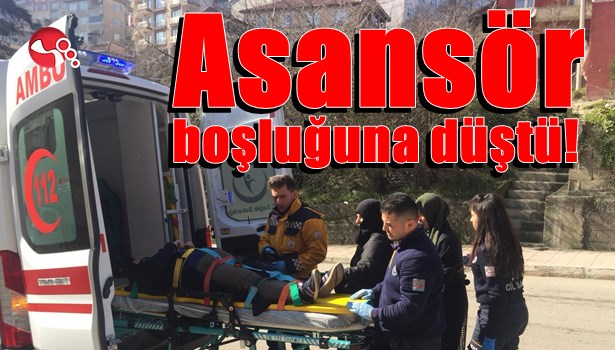 Asansör boşluğuna düştü!