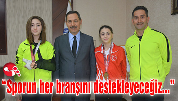 Eskrim Şampiyonlarından Başkan Uysal' a ziyaret...