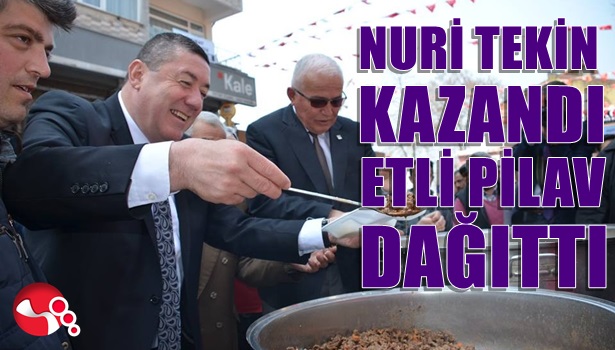 Nuri Tekin kazandı, etli pilav dağıttı