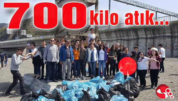 700 kilo atık topladılar...