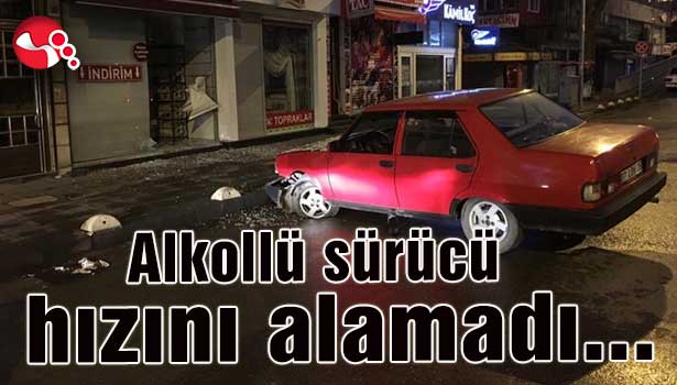 Alkollü sürücü hızını alamadı...