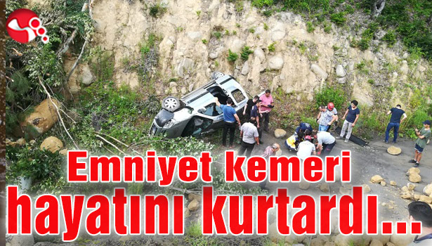 Emniyet kemeri hayatını kurtardı...