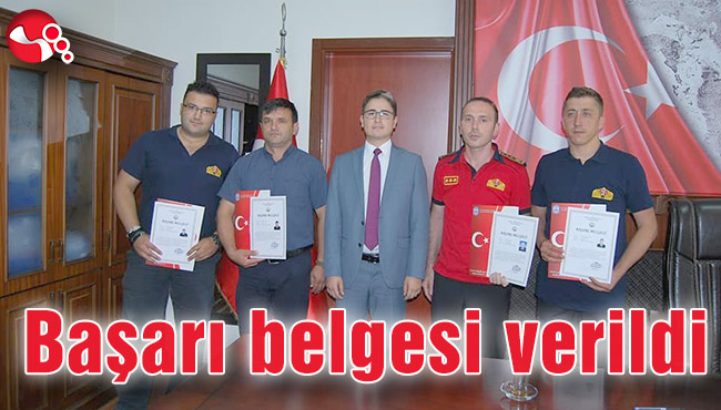 Başarı belgesi verildi