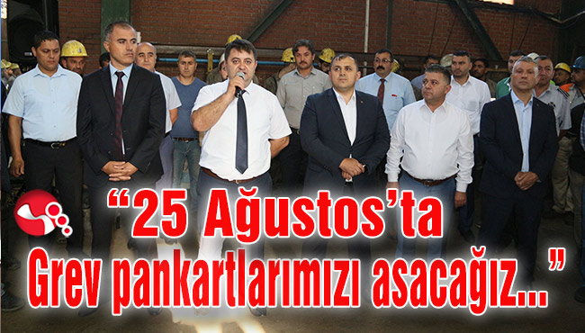 “25 Ağustos’ta Grev pankartlarımızı asacağız..."